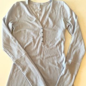 Lululemon Grey Long Sleeve Waffle Shirt